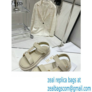 Dior D-Wave Sandals in Lambskin Creamy 2023