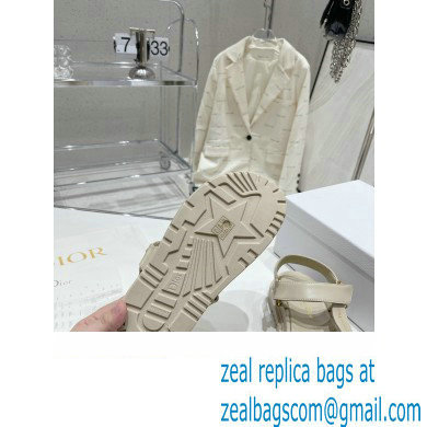 Dior D-Wave Sandals in Lambskin Creamy 2023