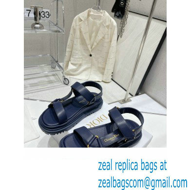 Dior D-Wave Sandals in Lambskin Dark Blue 2023