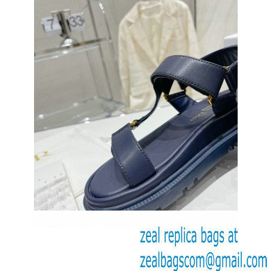 Dior D-Wave Sandals in Lambskin Dark Blue 2023