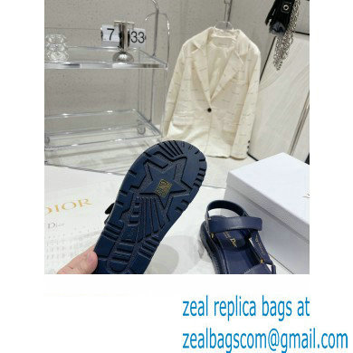 Dior D-Wave Sandals in Lambskin Dark Blue 2023