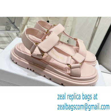 Dior D-Wave Sandals in Lambskin Light Pink 2023