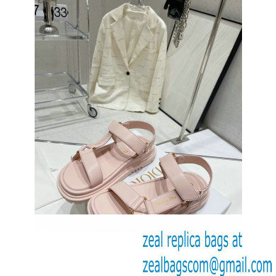 Dior D-Wave Sandals in Lambskin Light Pink 2023