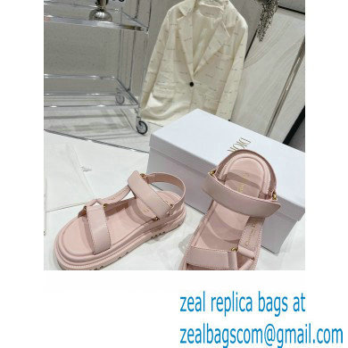 Dior D-Wave Sandals in Lambskin Light Pink 2023