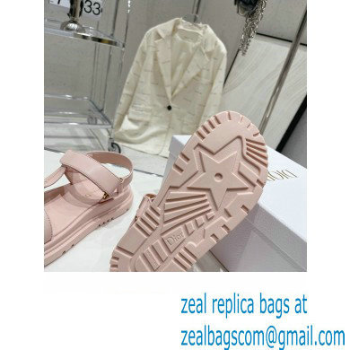 Dior D-Wave Sandals in Lambskin Light Pink 2023