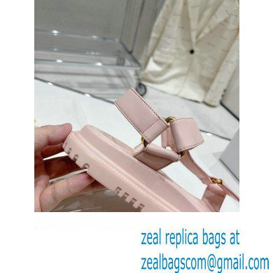 Dior D-Wave Sandals in Lambskin Light Pink 2023