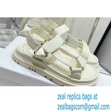 Dior D-Wave Sandals in Lambskin White 2023