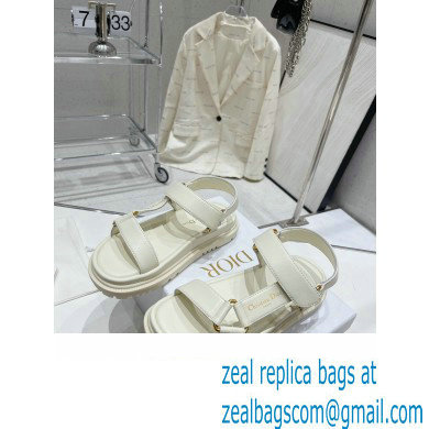 Dior D-Wave Sandals in Lambskin White 2023