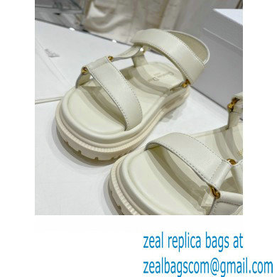 Dior D-Wave Sandals in Lambskin White 2023