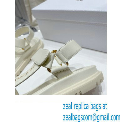 Dior D-Wave Sandals in Lambskin White 2023