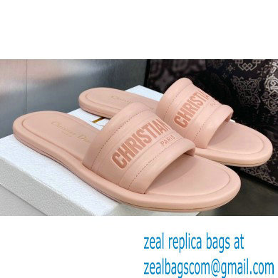 Dior Every-D Flat Slides in Embossed Lambskin Pink 2023