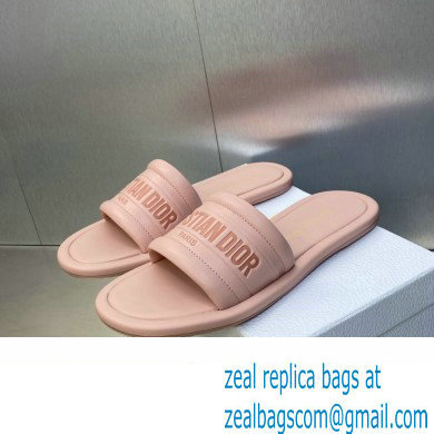 Dior Every-D Flat Slides in Embossed Lambskin Pink 2023
