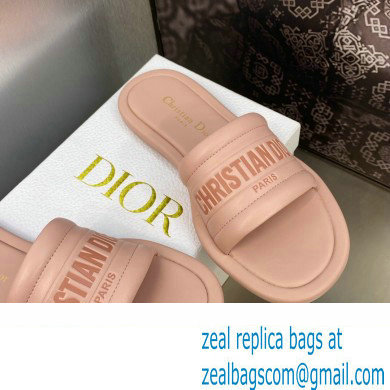 Dior Every-D Flat Slides in Embossed Lambskin Pink 2023