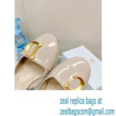 Dior Heel 3.5cm C'est Slingback Pumps in Patent Calfskin Beige 2023