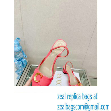Dior Heel 3.5cm C'est Slingback Pumps in Patent Calfskin Pink 2023