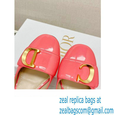 Dior Heel 3.5cm C'est Slingback Pumps in Patent Calfskin Pink 2023