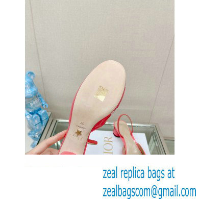 Dior Heel 3.5cm C'est Slingback Pumps in Patent Calfskin Pink 2023