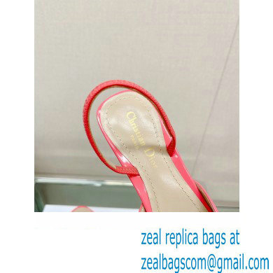 Dior Heel 3.5cm C'est Slingback Pumps in Patent Calfskin Pink 2023