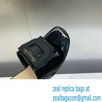 Dior Heel 3.5cm Day Slides in Patent Calfskin Black 2023