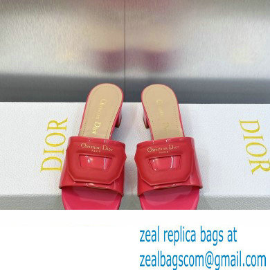 Dior Heel 3.5cm Day Slides in Patent Calfskin Fuchsia 2023