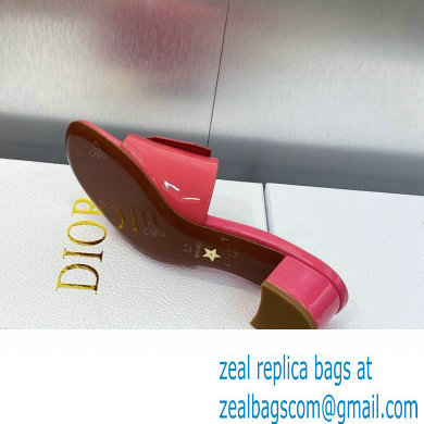 Dior Heel 3.5cm Day Slides in Patent Calfskin Fuchsia 2023 - Click Image to Close