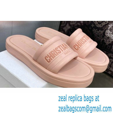 Dior Heel 3cm Every-D Slides in Embossed Lambskin Pink 2023