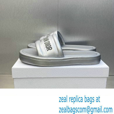 Dior Heel 3cm Every-D Slides in Embossed Lambskin Silver 2023