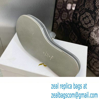 Dior Heel 3cm Every-D Slides in Embossed Lambskin Silver 2023