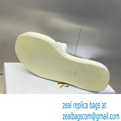 Dior Heel 3cm Every-D Slides in Embossed Lambskin White 2023