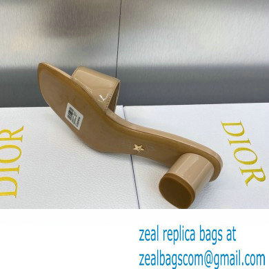 Dior Heel 4.5cm C'est Slides Patent Calfskin Beige 2023 - Click Image to Close