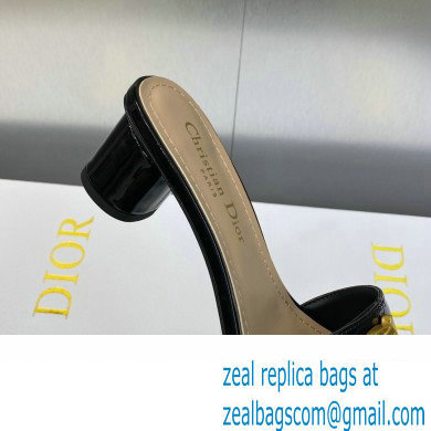 Dior Heel 4.5cm C'est Slides Patent Calfskin Black 2023