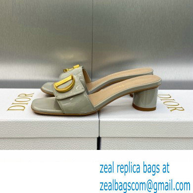 Dior Heel 4.5cm C'est Slides Patent Calfskin Gray 2023