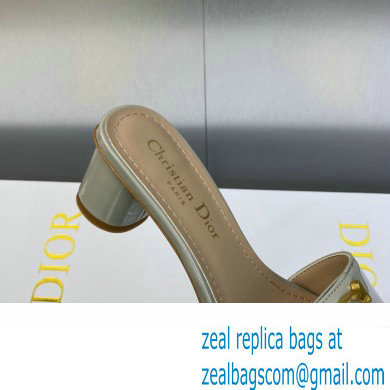 Dior Heel 4.5cm C'est Slides Patent Calfskin Gray 2023