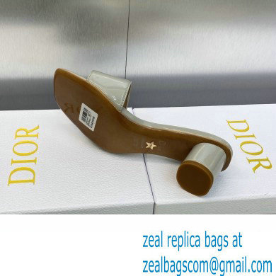 Dior Heel 4.5cm C'est Slides Patent Calfskin Gray 2023