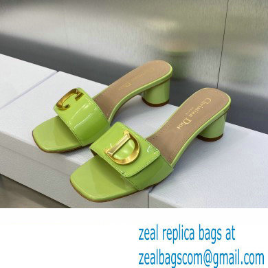 Dior Heel 4.5cm C'est Slides Patent Calfskin Green 2023