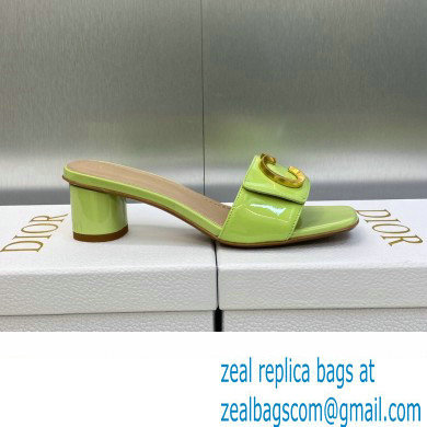 Dior Heel 4.5cm C'est Slides Patent Calfskin Green 2023