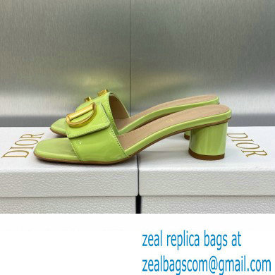 Dior Heel 4.5cm C'est Slides Patent Calfskin Green 2023