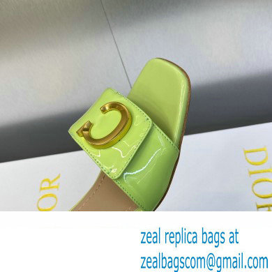 Dior Heel 4.5cm C'est Slides Patent Calfskin Green 2023