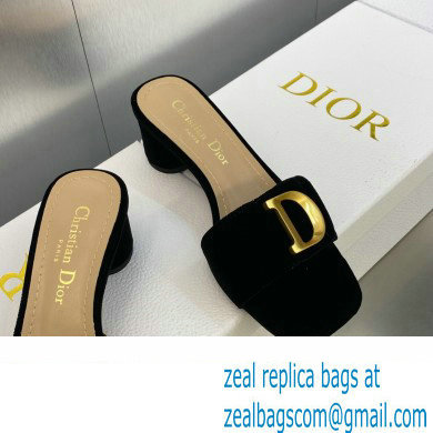 Dior Heel 4.5cm C'est Slides Velvet Black 2023