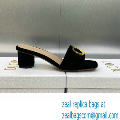 Dior Heel 4.5cm C'est Slides Velvet Black 2023