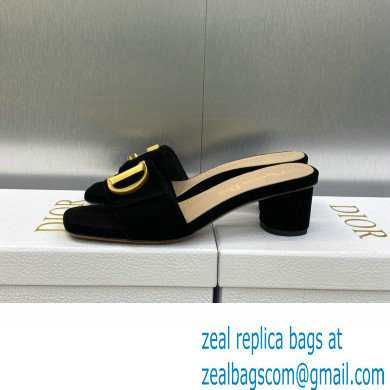 Dior Heel 4.5cm C'est Slides Velvet Black 2023