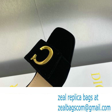 Dior Heel 4.5cm C'est Slides Velvet Black 2023