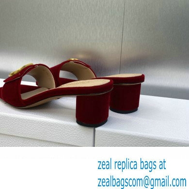 Dior Heel 4.5cm C'est Slides Velvet Burgundy 2023