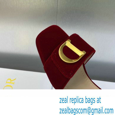 Dior Heel 4.5cm C'est Slides Velvet Burgundy 2023