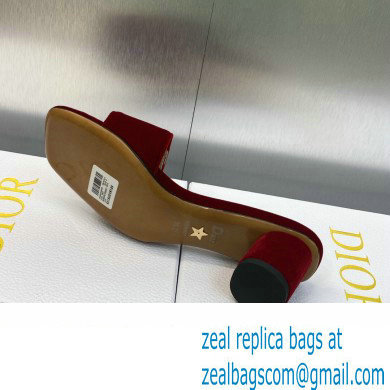 Dior Heel 4.5cm C'est Slides Velvet Burgundy 2023