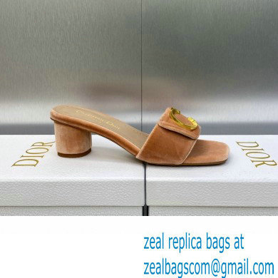 Dior Heel 4.5cm C'est Slides Velvet Nude Pink 2023