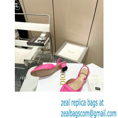 Dior Heel 4.5cm Day Slingback Pumps in Patent Calfskin Fuchsia 2023