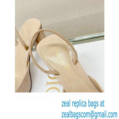 Dior Heel 8cm C'est Slingback Pumps in Patent Calfskin Beige 2023