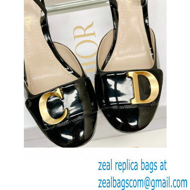 Dior Heel 8cm C'est Slingback Pumps in Patent Calfskin Black 2023