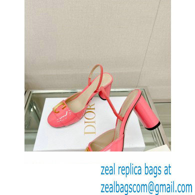 Dior Heel 8cm C'est Slingback Pumps in Patent Calfskin Pink 2023